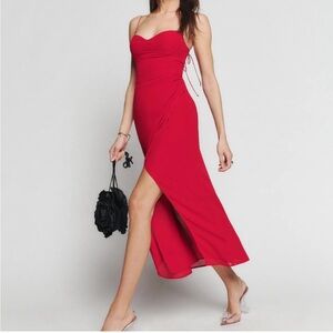 Reformation Red Kourtney Dress